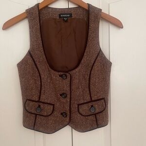 Bebe Tan Women's Vest with Black Accents